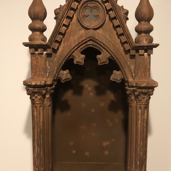 Vintage Gothic Ornate Wood Wall Relic Holder - Picture 3 of 3